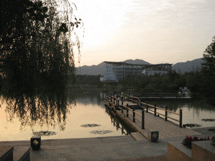 Becky Ances hanging out on campus while teaching in China