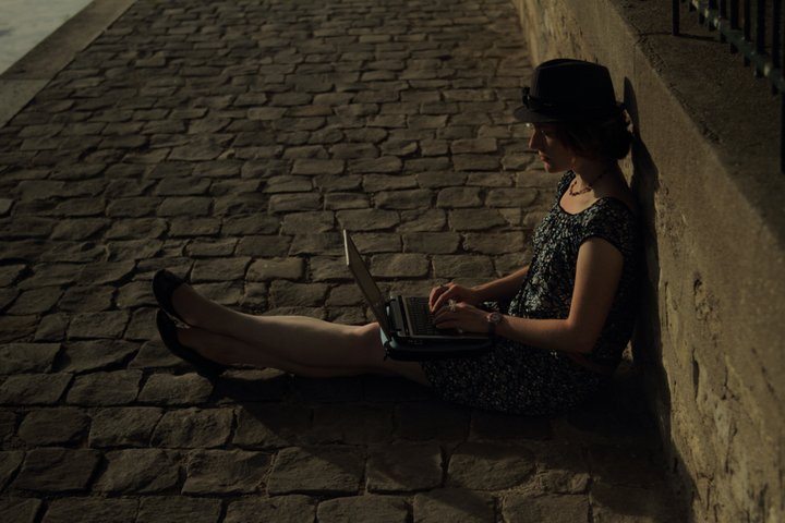 working away in France