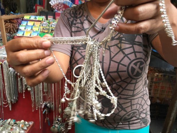 anklets at the Ubud silver market - how to haggle in Bali is an art form!