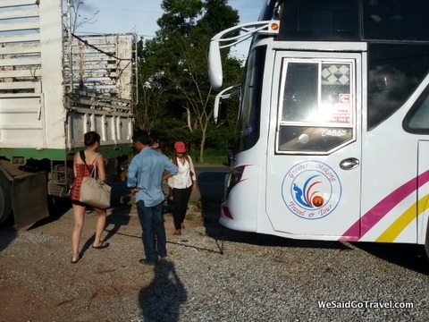 broken bus in Thailand