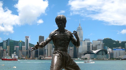 Bruce Lee statue in Hong Kong
