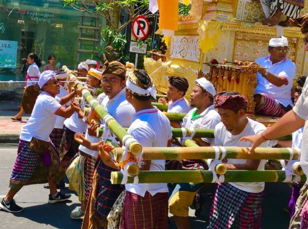 cremation ceremony parade in Ubud Bali
