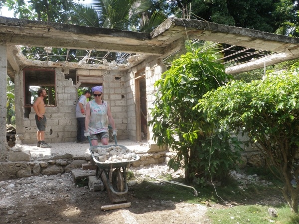 a damaged house after the Haiti earthquake