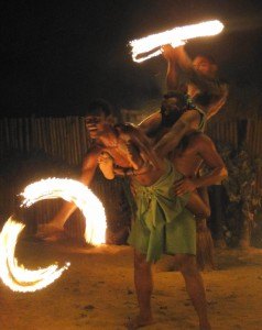 fire dancers in Fiji, South Pacific