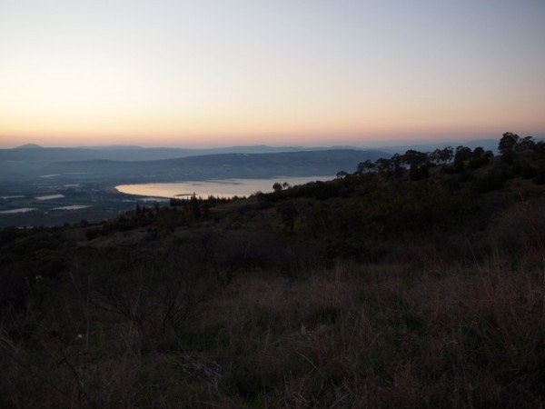 sunrise over Lake Khalid in Israel