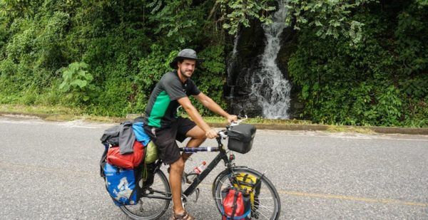 Antonio on a bicycle in Costa Rica