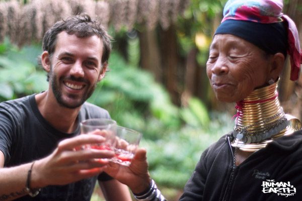 Ben Moreno of Sisters For Sale, meeting a Padaung woman in Myanmar
