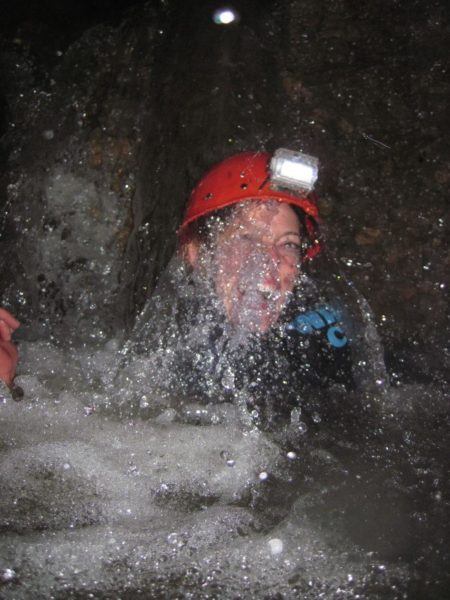 swimming through a Waitomo cave
