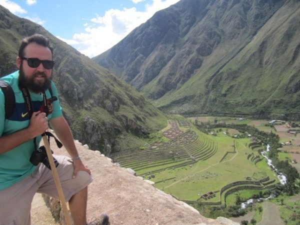 high up above the Sacred Valley of Peru on The Inca Trail