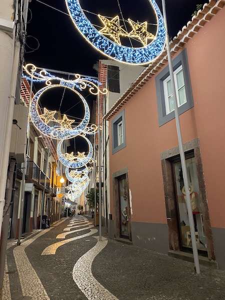 holiday lights in Funchal Madiera holiday lights in Funchal Madiera