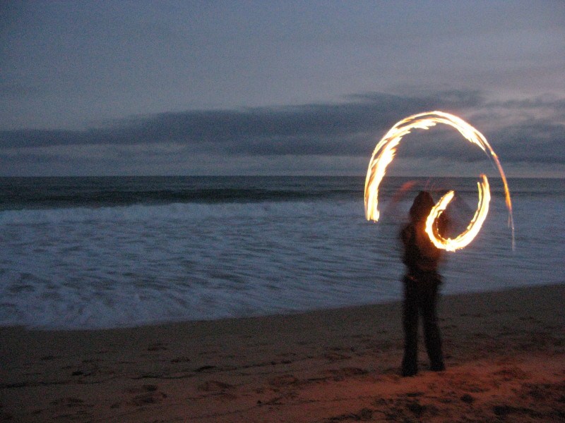 fire spinning - a different kind of fire than the victoria bush fires
