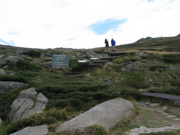 The hiking trail to the top of Mount Kosciuszko