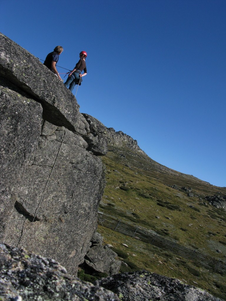 rappelling off Mt Kosciuszko