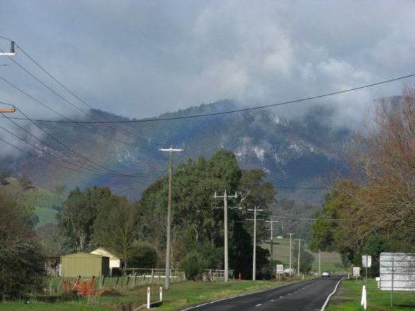 img_3457_1 snow in Australia, gracing the mountains behind a rainbow