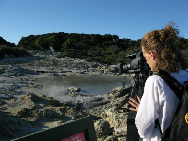 shooting a tv show in New Zealand at Hells' Gate