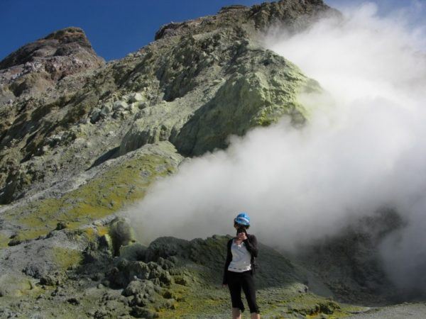 White Island Volcano New Zealand: This volcanic steam vent behind me was 800 degrees Celsius, and was as loud as a freight train!