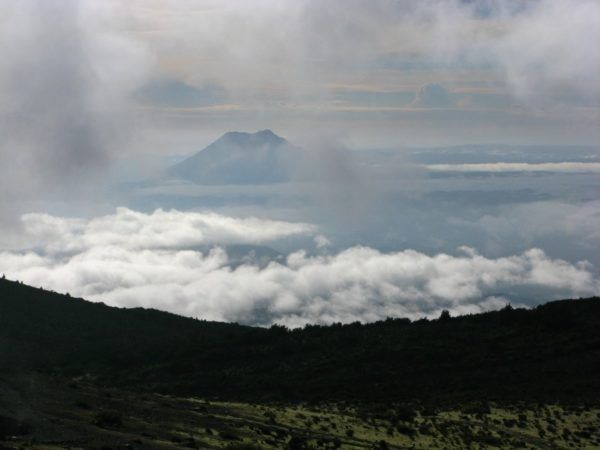 distant volcanoes in New Zealand
