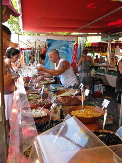 farmer's market goods in sanary sur mer in the south of France