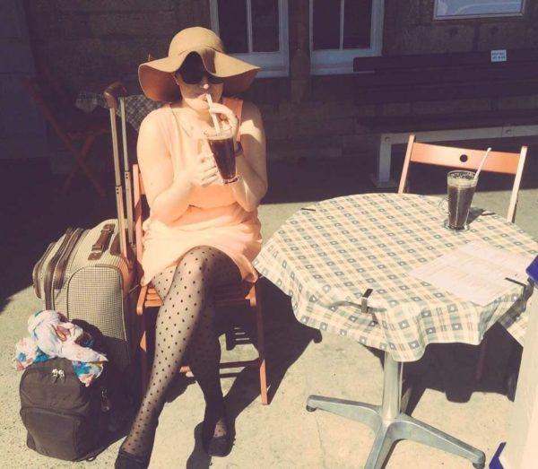 Angela of Nomadic Lifestyle all packed up for full-time travel