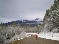 Walking in the rocky mountains of Jasper Alberta