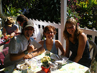Nora Dunn, The Professional Hobo, hanging out with new friends in Hawaii