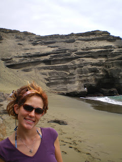 The Professional Hobo at Green Sand Beach in Hawaii