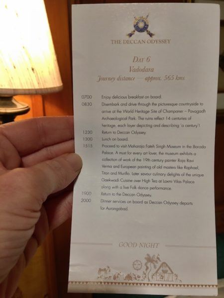 Deccan Odyssey train itinerary