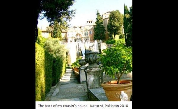 The back of Sohaib's cousin's house in Karachi Pakistan