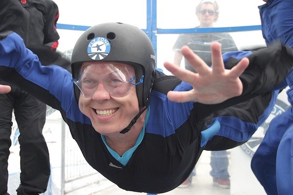 Marc Smith of Marc My Travels indoor skydiving