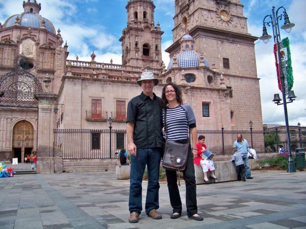 Tim Leffel and his wife at Morelia Mexico
