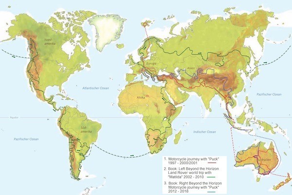 Overland Trips Map 1997-2019 Christopher Many