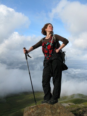 Nora Dunn on a Scottish highland summit