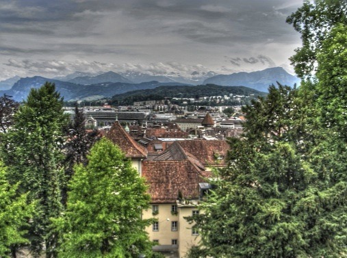 Lucerne's greenery, from the old city wall