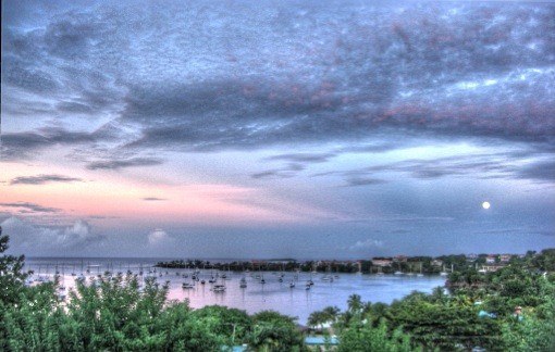 sunset view over the marina at Grenada