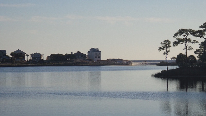 reflective water off the coast of Santa Rosa Beach