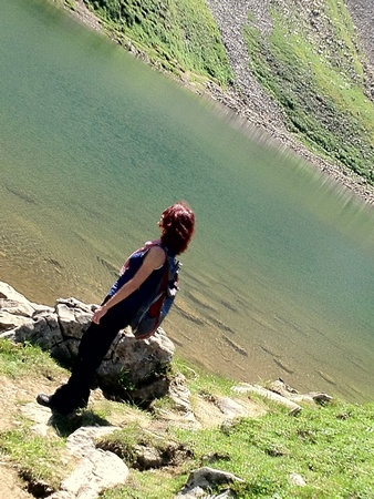 gazing at a Swiss glacial lake