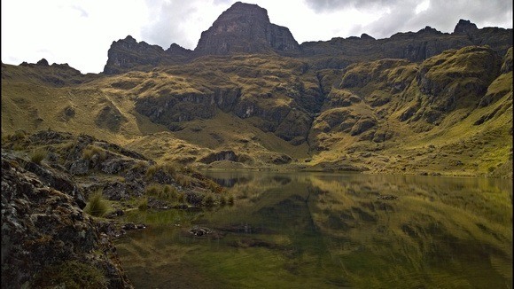 reflective water in the Peruvian mountains
