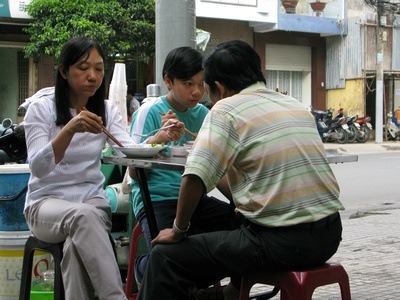 lunchtime - on a sidewalk