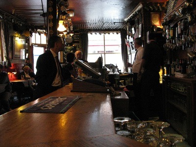 The bar at a charming English pub