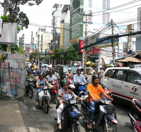 Chaotic Scooter-riding in Saigon