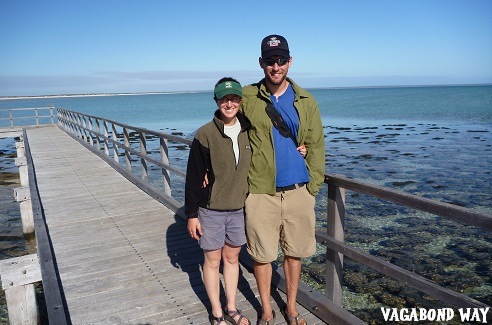 Boardwalk at Hamelin Pool, Australia; with Tiff and Chris of Vagabond Way