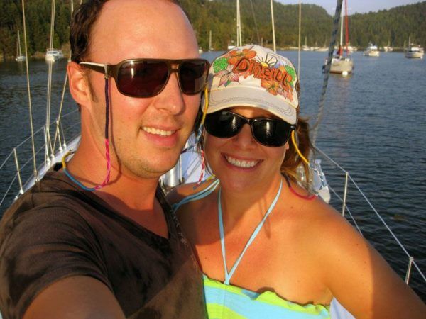 the-author Corbett Barr and his wife, on a sailboat
