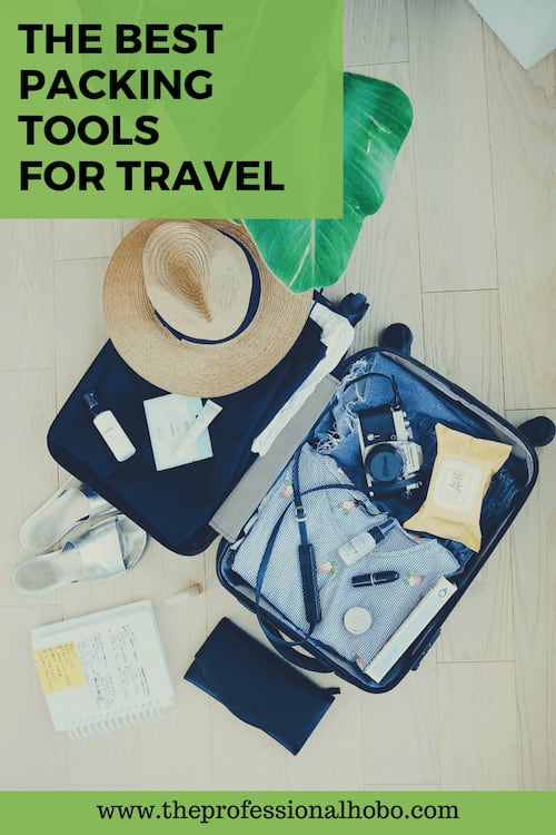 These are the best packing tools for travel to save space and keep your stuff organized! #travelpacking #traveltips #TheProfessionalHobo