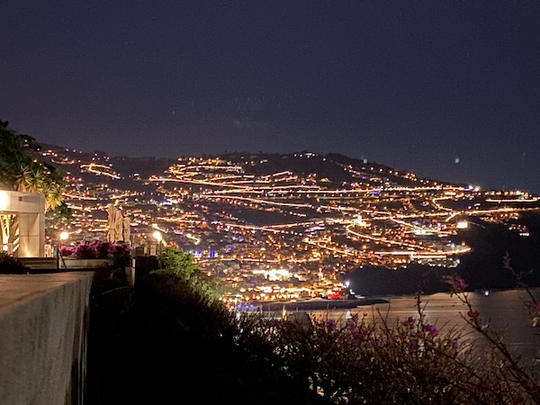 The lights of Madeira, extending well into the hills above Funchal The lights of Madeira, extending well into the hills above Funchal