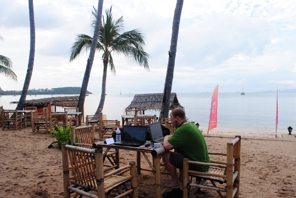 Today's office on the beach, while working in Thailand